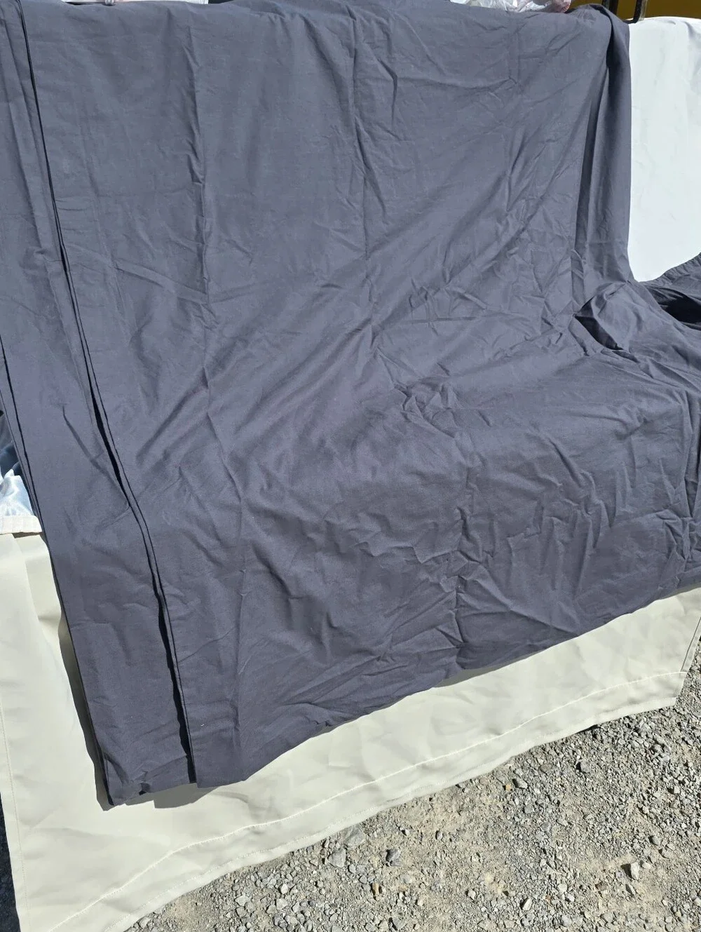 Quince Organic Brushed Cotton Duvet Cover King/Cal-King Nightfall Dark Gray